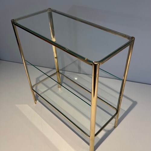 Bronze And Glass Magazine Rack. French Work Signed Jacques Théophile Lepelletier