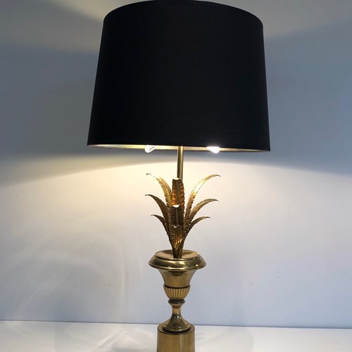 Pair Of Palm Tree And Brass Neoclassical Style Wall Lights In The Style Of Maiso