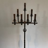 Wrought and Gilt Iron Floor Lamp