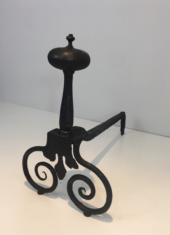  Pair of Wrought Iron Andirons. French. 18th c-barrois-antiques-fp-1571-main-636842811808371937.JPG