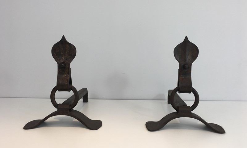  Pair of Modernist Wrought Iron Andirons. French-barrois-antiques-fp-1893-main-636842957553725089.JPG