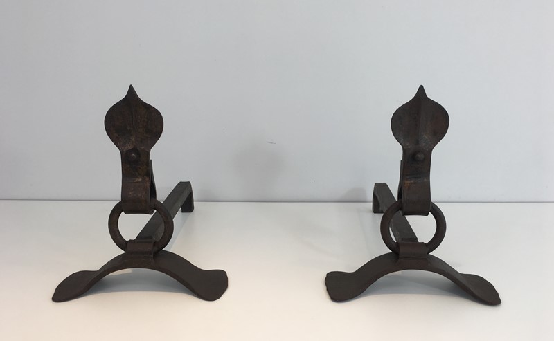  Pair of Modernist Wrought Iron Andirons. French-barrois-antiques-fp-1894-main-636842957727008228.JPG
