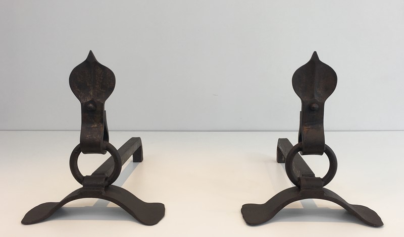 Pair of Modernist Wrought Iron Andirons. French-barrois-antiques-fp-1895-main-636842957855946505.JPG