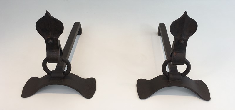  Pair of Modernist Wrought Iron Andirons. French-barrois-antiques-fp-1897-main-636842958256755813.JPG