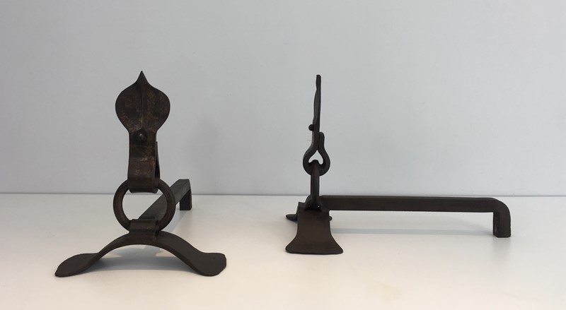  Pair of Modernist Wrought Iron Andirons. French-barrois-antiques-fp-1898-main-636842958464044423.JPG