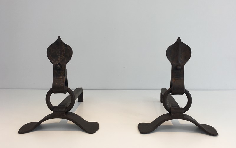  Pair of Modernist Wrought Iron Andirons. French-barrois-antiques-fp-1904-main-636842959405515526.JPG