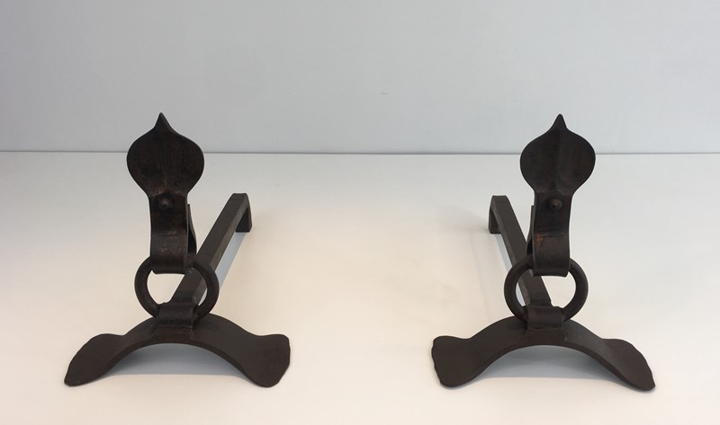  Pair of Modernist Wrought Iron Andirons. French-barrois-antiques-fp-1913-main-636842960444305909.JPG