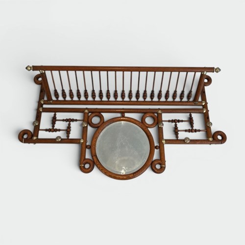 Antique Bentwood And Brass Wall Coat Rack, Arts & Crafts