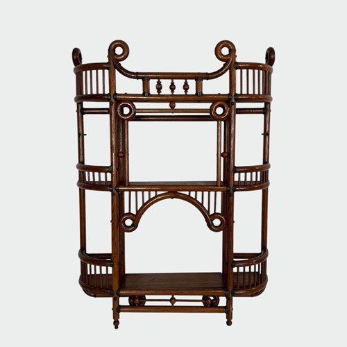 Bentwood And Brass Wall Shelf Unit, Austrian Arts & Crafts