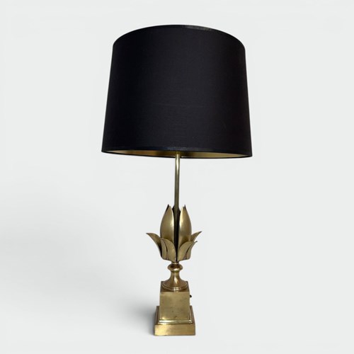 Flower Brass Table Lamp In The Style Of Maison Charles, French Work, Circa 1970