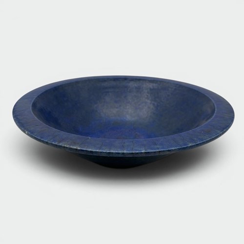 Brutalist Deep Blue Glazed Ceramic Bowl, Signed Studio Piece, 1960S.