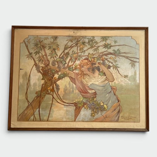 Large Art Nouveau Decorati. French Work By The Couteau & Duhamel Workshop