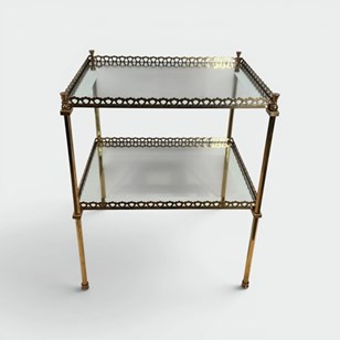 Side Table In Brass With Openwork G...