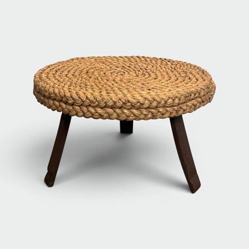 Round Braided Rope Coffee Table With Wooden Tripod Base. Adrien Audoux & Frida M