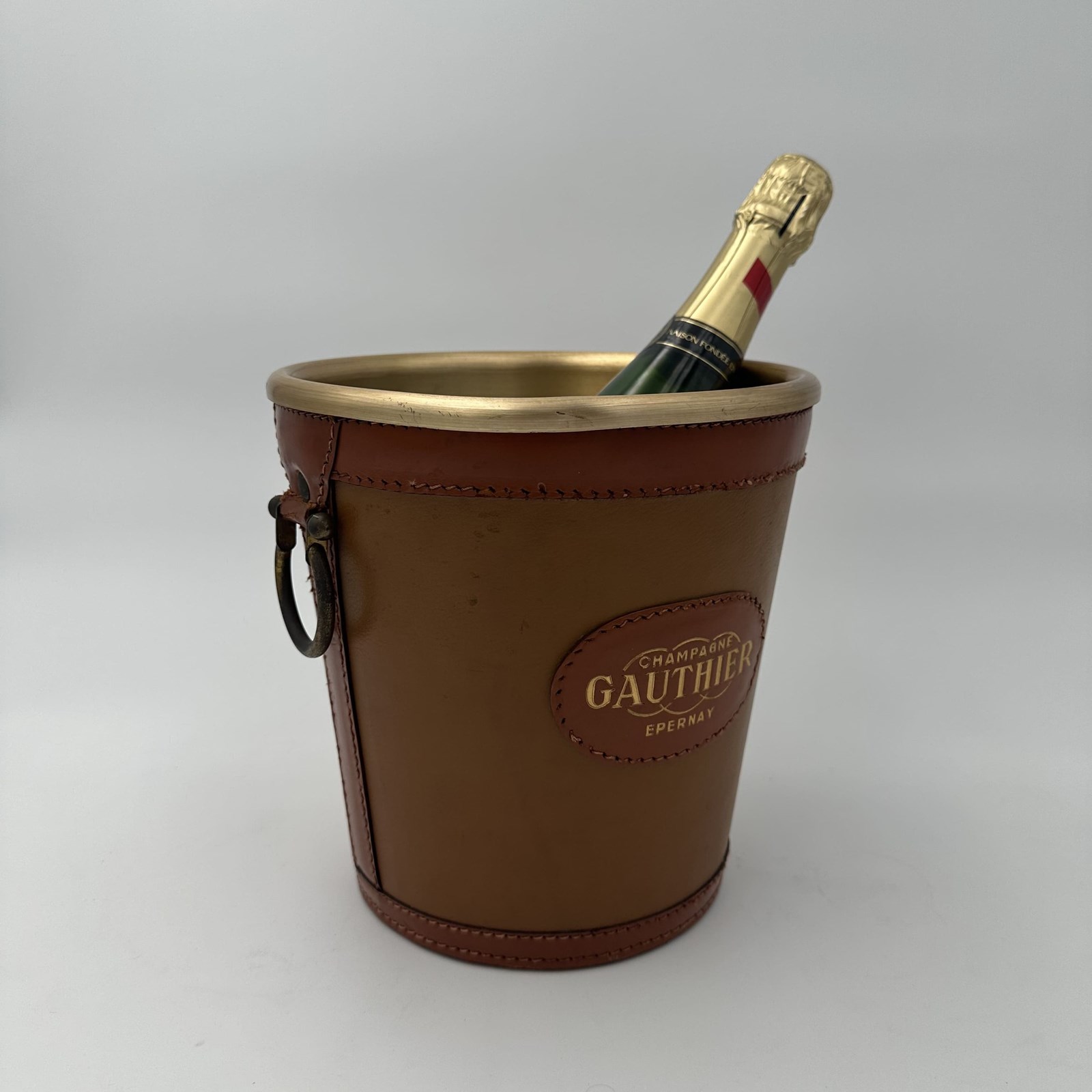 Stitched Leather Wrapped Champagne Bucket Champagne Gauthier 1970S Stitched Leather Wrapped Champagne Bucket Champagne Gauthier 1970S
