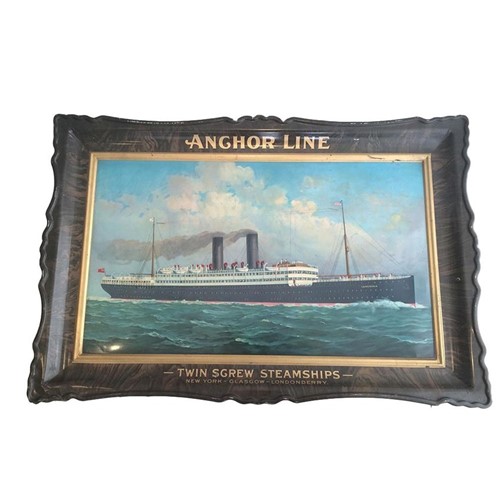 Rare Large Painting on metal  showing a Liner