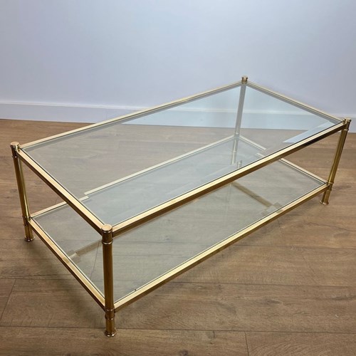 Two Tiers Brass Coffee Table