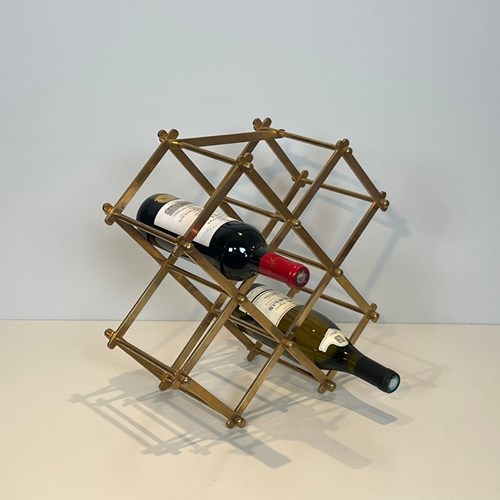 Folding Brass Bottles Holder That Can Receive 6 Bottles