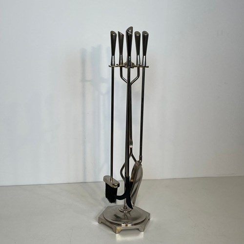 Chrome Design Fireplace Tools On Stand