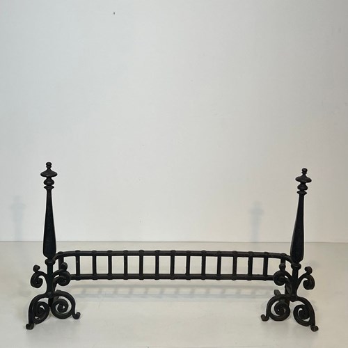 Wrought Iron Andirons/Firedogs Bar