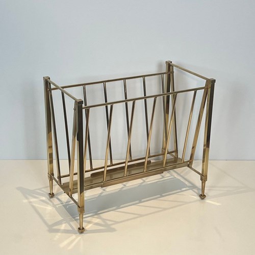 Neoclassical Style Brass Magazine Rack