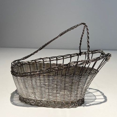 Decanter  Bottle Holder Made Of Silver-Plated Metal Wire