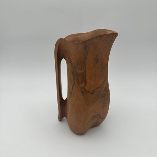 Sculptural Wooden Pitcher In The Style Of Alexandre Noll – French Work, 1950Sdec
