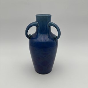 Cobalt Blue Glazed Ceramic Twin-Han...