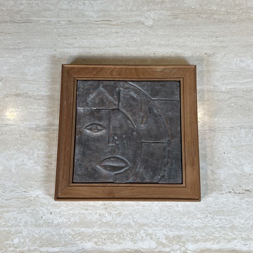 Modernist Ceramic Plaque With Cubist Decor, 1970S
