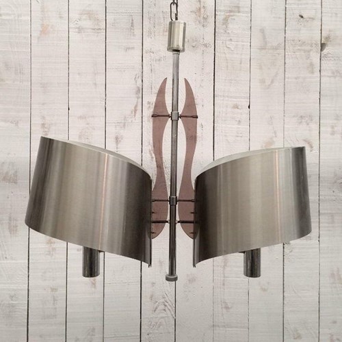 Brushed Metal And Plexiglass Pendant Light By Maison Charles
