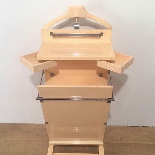 Lacquered Wood Valet Stand, Mid-Century Modern, French, Circa 1975