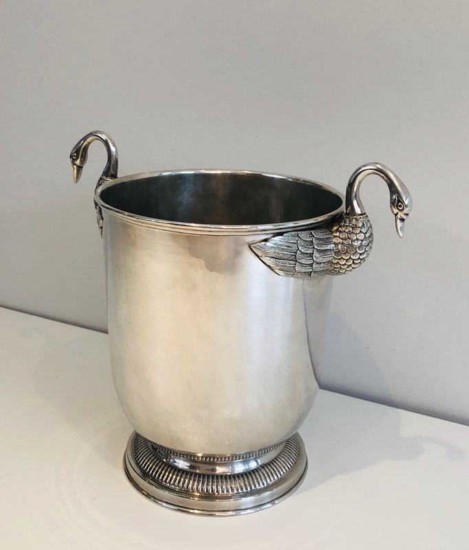 Att. to Christofle. Silver Plated Swans Ice Bucket-barrois-antiques-w-185-main-637387157247251668.jpg