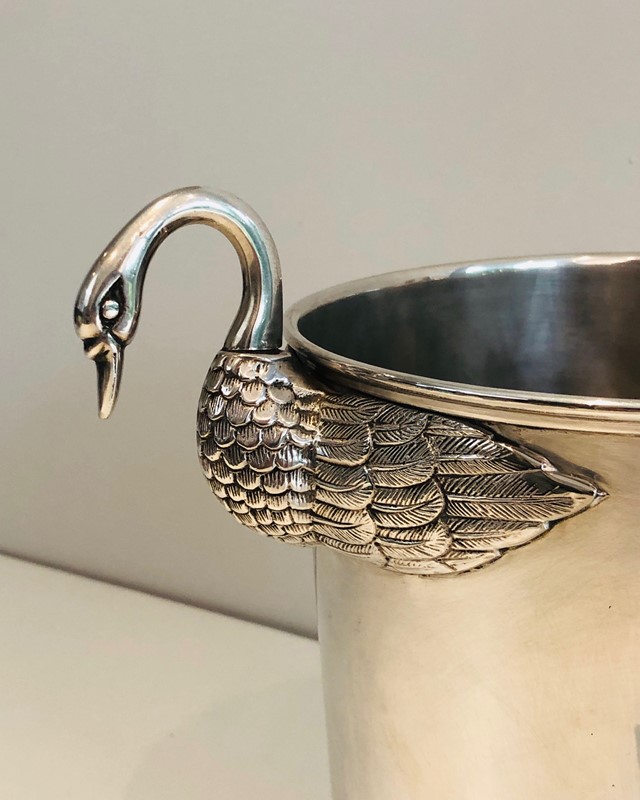 Att. to Christofle. Silver Plated Swans Ice Bucket-barrois-antiques-w-187-main-637387157283032144.jpg