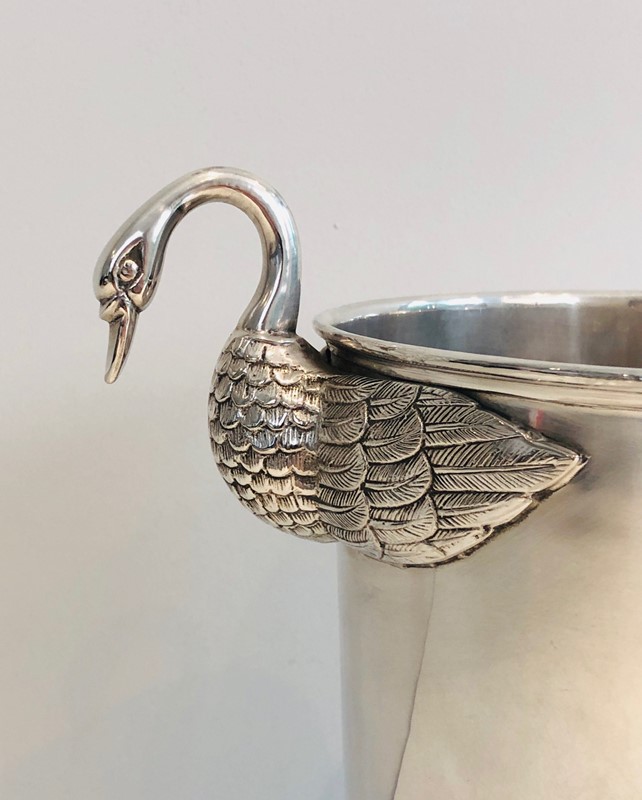 Att. to Christofle. Silver Plated Swans Ice Bucket-barrois-antiques-w-188-main-637387157304438420.jpg