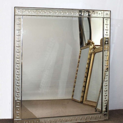 Large Antique Rectangular Venetian Mirror