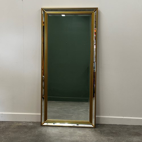 Large Gilt And Beveled Mirror , France, 1980S