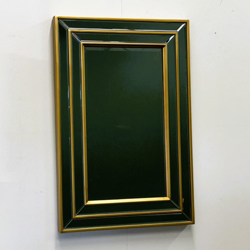 Hollywood Regency Wall  Mirror With Layered Brass Frame, 1980S