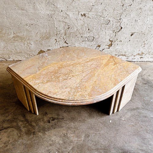 Vintage Eye-Shaped Marble Coffee Table