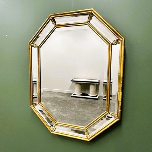 Vintage Neoclassical Octagonal Mirror By Deknudt, Belgium, 1980S