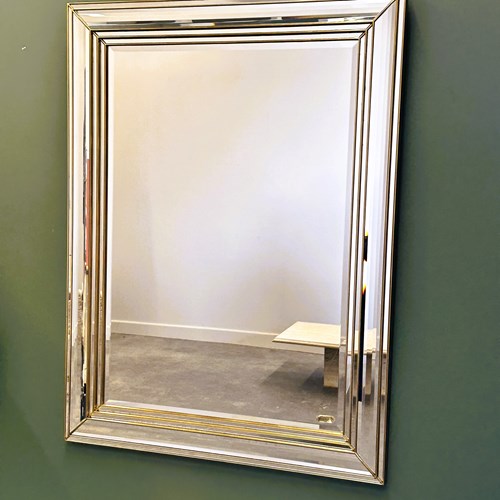 Vintage Large Facet Cut Luxury Mirror  By Deknudt.