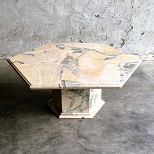 Hexagonal Pink And Gray Marble Coff...