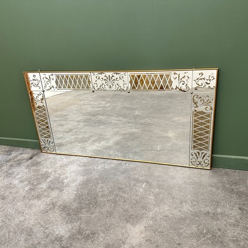 Exquisite Very Large Bistrot Art Nouveau Mirror, France 1930S.