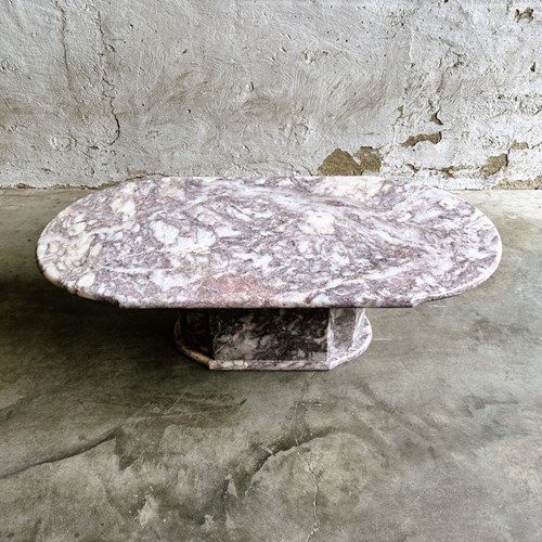 Classical Shaped Vintage Italian Coffee Table In Breccia Marble, Italy 1970S.