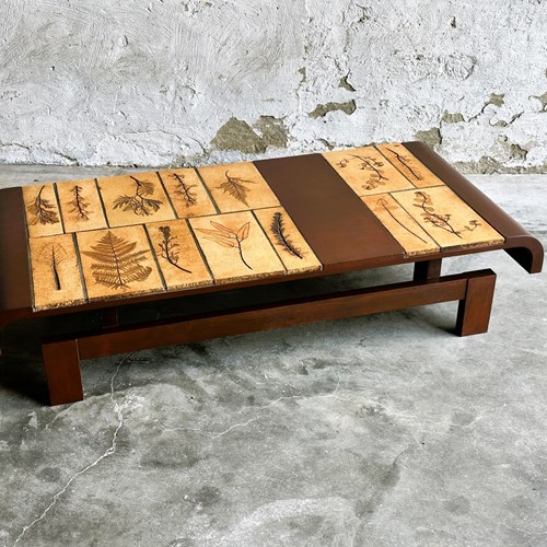 Vintage French Ceramic Coffee Table By Roger Capron, France 1960S