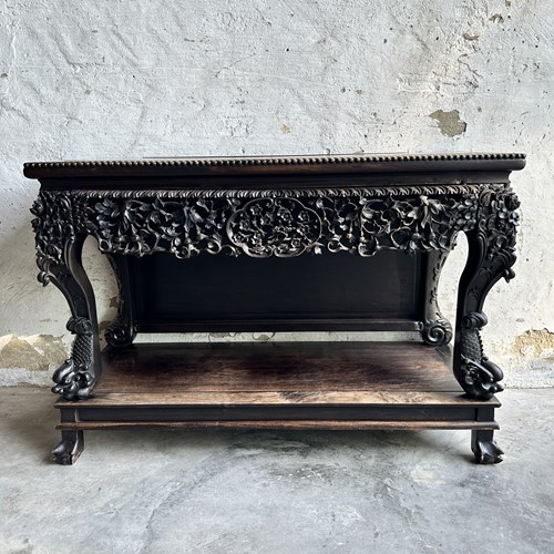 Antique 19Thc Qing Dynasty Hand Carved Console