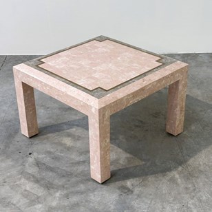 Postmodern Pink Marble Coffee Table...