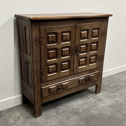 Vintage French Oak Brutalist Commode, 1970S.