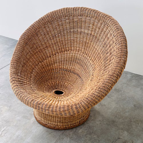 Egon Eiermann E10 Wicker Lounge Chair, Germany