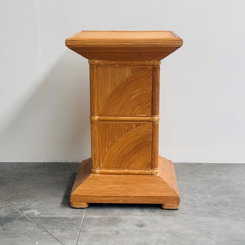 French Split Bamboo Pedestal / Plinth, 1970S