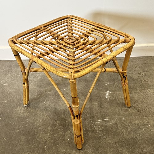 Vintage Italian Bamboo Square Coffee Table, 1960S